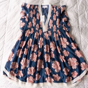 NWT NAVY BLEU Eden Dress in Navy Peony (Size Large)